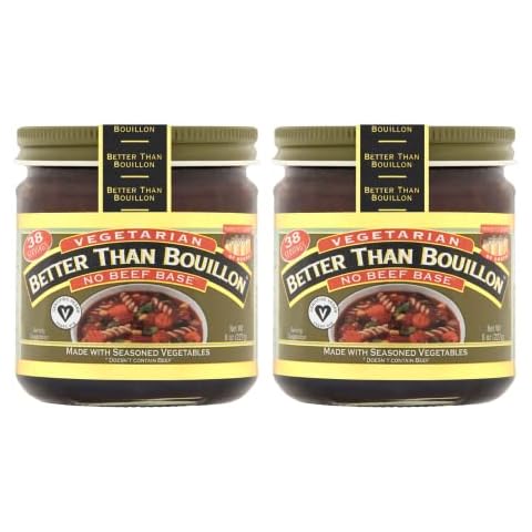 Better Than Bouillon Vegetarian No Beef Base, Made with Seasoned Vegetables, Certified Vegan, Makes 9.5 Quarts of Broth, 38 Servings 8 Ounce (Pack of 2) Cover