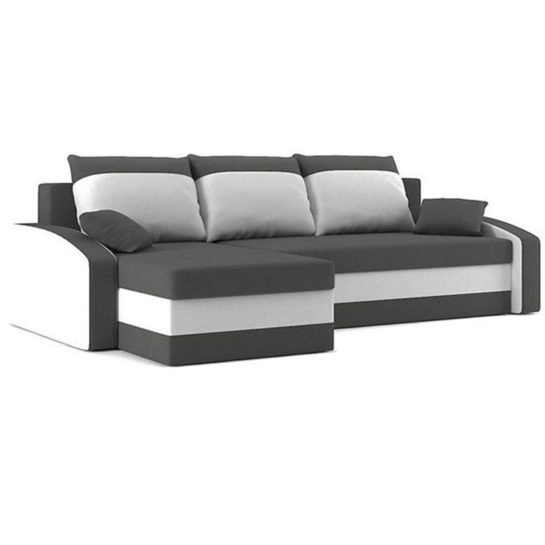 Ecksofa mit Schlaffunktion Logan in grau weiß