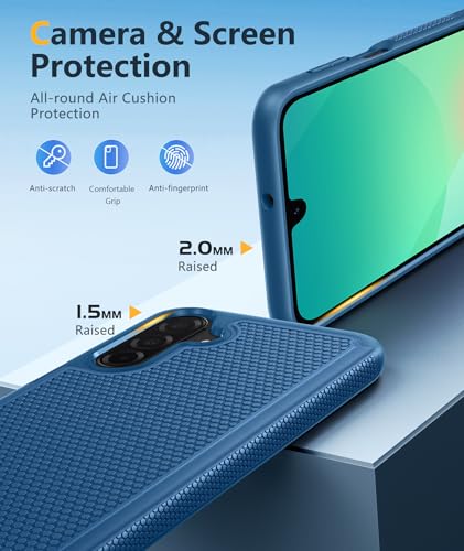 Image of FNTCASE for Samsung Galaxy A26-5G Case: Dual Layer Protective Heavy Duty Cell Phone Cover Shockproof Rugged with Non Slip Textured Back - Military Protection Bumper Tough - 2025, 6.7 inch (Blue)