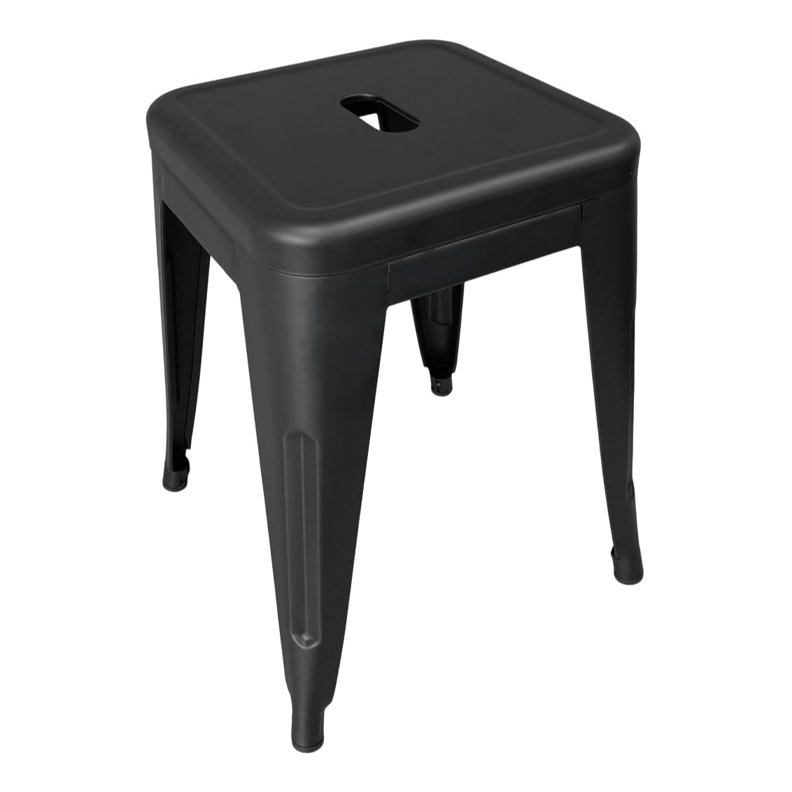 Kirchhoff Kleiner Metallhocker schwarz - stapelbar - Stahlrahmen - 46 cm Höhe - 39 cm Breite - 3,2 kg