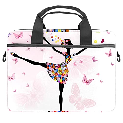 Sac ordinateur 13-14 pouces imprimé fleurs et papillons roses
