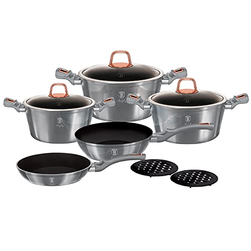 Berlinger Haus Moonlight Batería Cocina Inducción 10 Piezas, Antiadherente Titanio sin PFOA,...