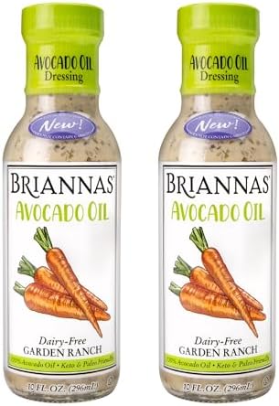Avocado Oil Dairy-Free Garden Ranch Dressing - Nutrient Rich, No Sugar, Keto Friendly Salad Dressing made with 100% Avocado Oil - 10 oz. Bottles - 2 Pack