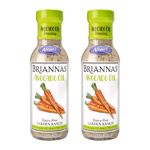 Avocado Oil Dairy-Free Garden Ranch Dressing - Nutrient Rich, No Sugar, Keto Friendly Salad Dressing made with 100% Avocado Oil - 10 oz. Bottles - 2 Pack