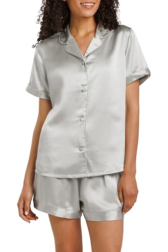 Image of Fishers Finery Women's 100% Mulberry Silk Short Pajama Set; Short Sleeve