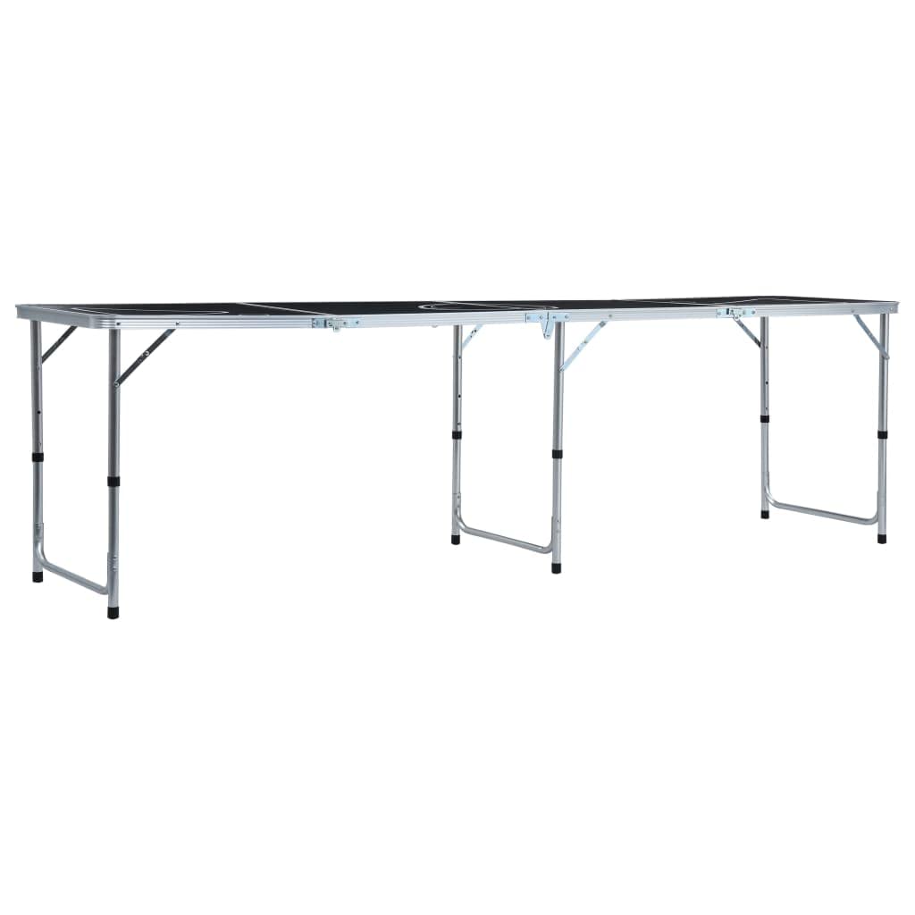 Generisch Klappbarer Bier-Pong-Tisch 240 cm Schwarz,Kunst Unterhaltung,Party Feiern,Partyzubehör,Trinkspiele,Bierpong,Bierpong-Tische-48188