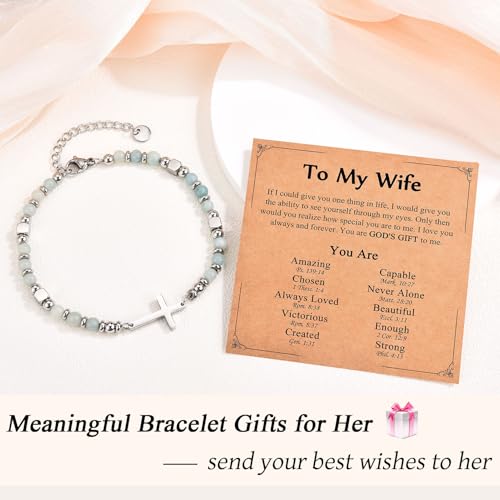 Image of Religious Cross Bracelet for Women Girls, Christian Gifts for Daughter Granddaughter Sister in Christ Friend Niece on Birthday Christmas Easter Valentines Day Graduation