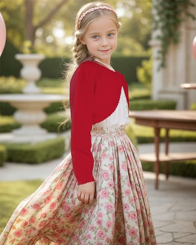 Image of BOBOYOYO Long Sleeve Girls Shrug Knit Girls Cardigan Bolero Dress Sweater
