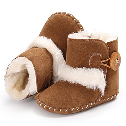 HsdsBebe Baby Boys Girls Snow Boots Premium Button Non Slip Soft Sole Toddler First Walker Winter Warm Crib Shoes4