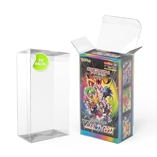 Expositor Compatible con Pokémon Display Japones 10 Sobres, Protectores Compatibles con Caja Japonesa como VMAX Climax y Similares, Protector Pet 0,5mm de Grosor, (30 Unidades, 14,1x7,6x4,4 cm)
