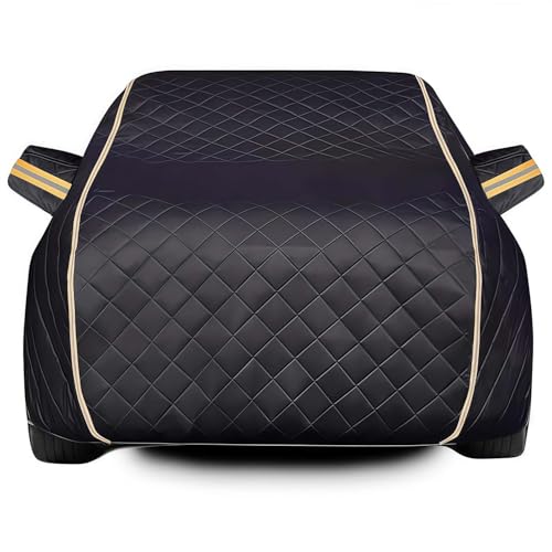 【Coperture for auto da esterno】: la portiera del conducente è dotata di una cerniera, che facilita l'ingresso e l'uscita senza rimuovere la copertura. Il design della striscia riflettente può fungere da avvertimento di notte for garantire la sicurezza. La borsa portaoggetti consente di riporre la copertura dell'auto senza occupare troppo spazio.