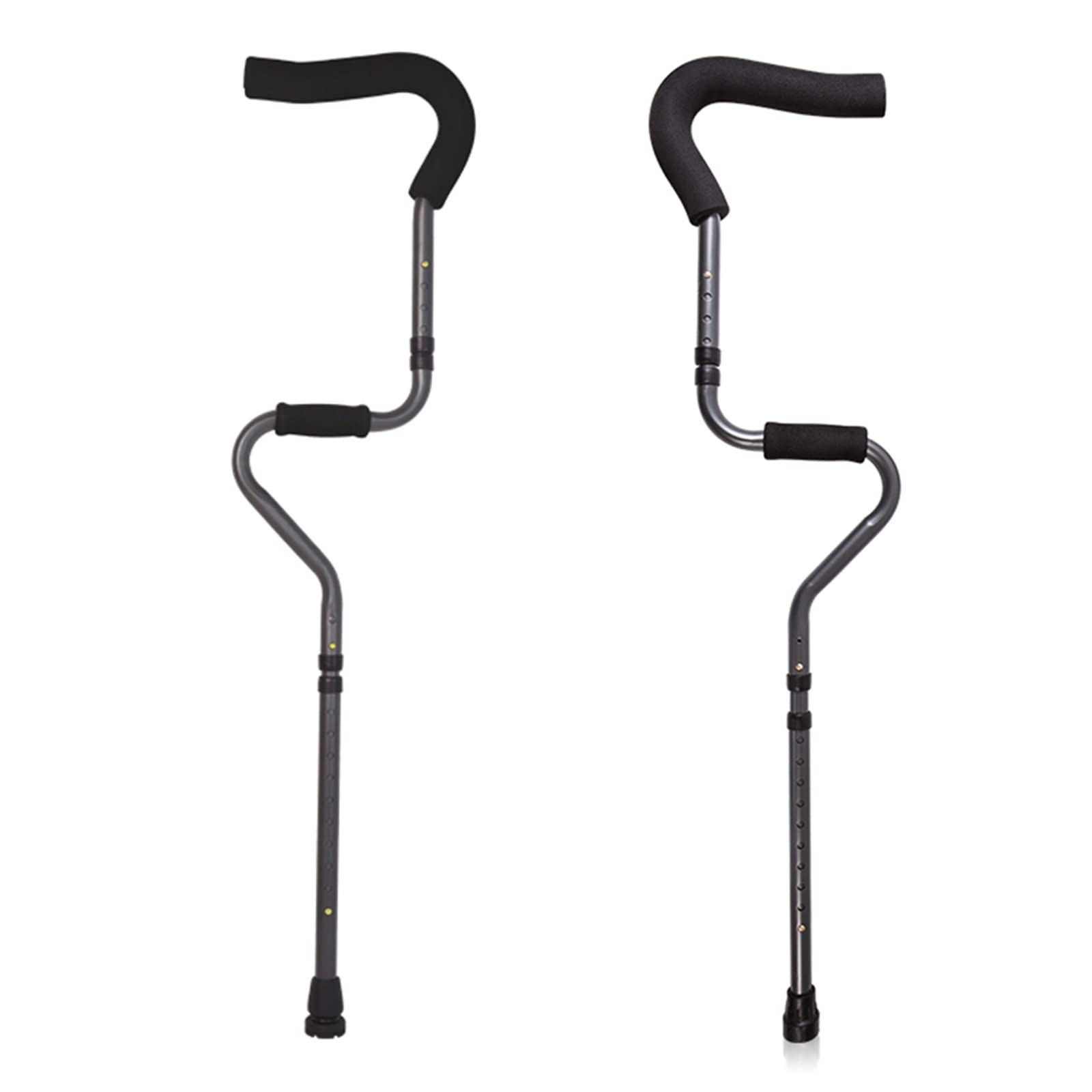 1 par de muletas de aluminio, muletas plegables para las axilas, muletas auxiliares ajustables para hombres, mujeres, muletas de viaje plegables, carga 286 libras