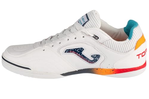 Chuteira Joma Top Flex Futsal Branca e Laranja