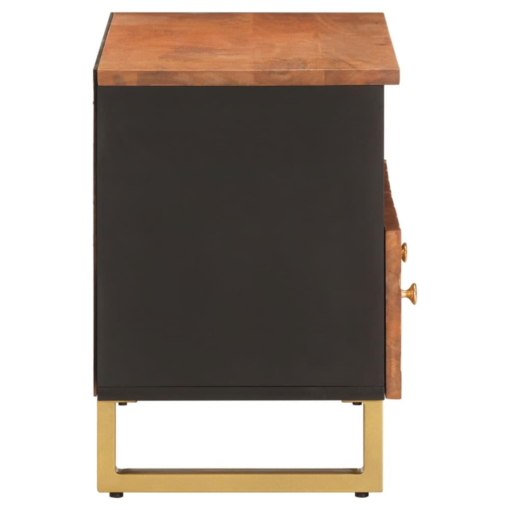 Stolik pod telewizor drewno mango brązowy czarny 70x33,5x46 cm, szafka pod telewizor, nowoczesna szafka do salonu, szafka pod telewizor, stół telewizyjny 356784