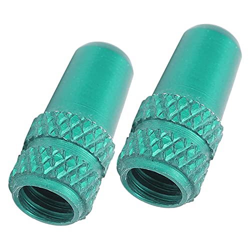 2 pack tapas de válvula para neumáticos de bicicleta de aleación de aluminio para bicicletas de carretera y lluvia, válvula estilizada verde compatible con Presta y válvulas