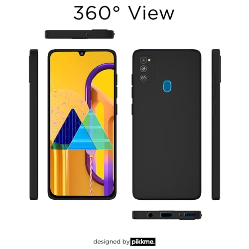 Image of Outlouders Back Cover for Samsung Galaxy M21 / M30s / M21 2021 | Camera Protection | Durable Soft Matte Silicone Bumper Case (Black)