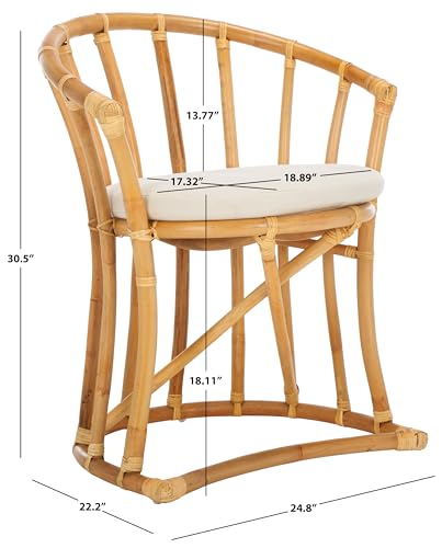 Sillón Rattan Blanco Natural Plegable miniatura 3