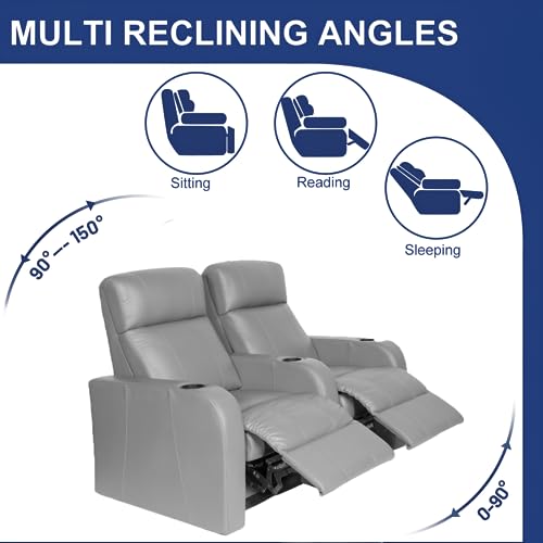 Image of Experience Supreme Comfort Electric Two-Seater Recliner(Cosmo) - Elegant Grey, Unrivaled Relaxation, Durable Design, & Exceptional Service
