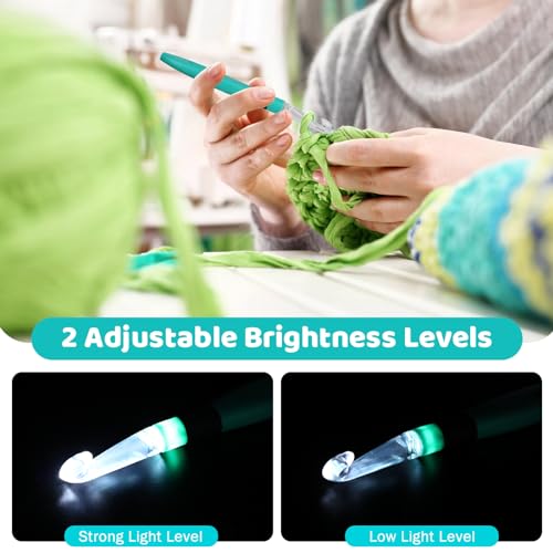 Conjunto digital de agulhas de crochê – Contador ergonômico original para rastrear linhas e pontos –