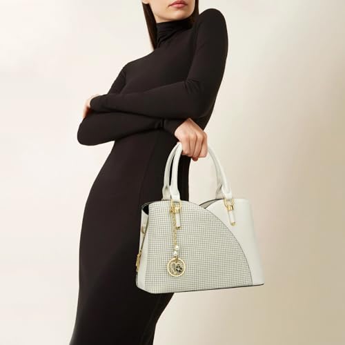 Image of KKXIU Triple Compartments Purses and Handbags for Women Fashion Ladies Satchel Shoulder Top Handle Bag