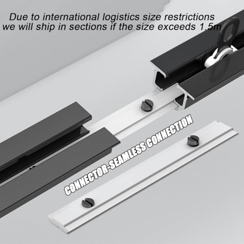 Riel de techo para cortinas negro de 260 cm resistente para ventanas y separar salones 7