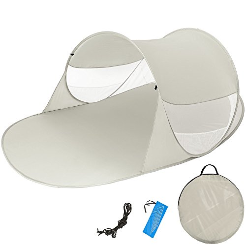 tectake Pop Up Strandmuschel Wurfzelt 245x145x95 cm mit UV Schutz – Diverse Farben –