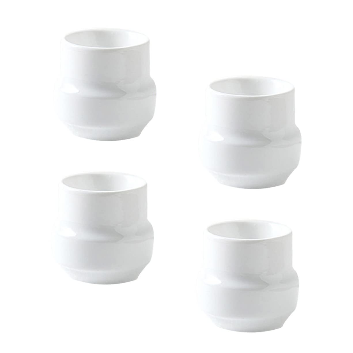 Ciieeo 4 Pack Ceramic Egg Cups Breakfast Egg Holder Stand Practical Rack for Home Restaurant Easy Clean Holder