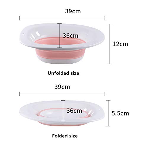 Sitzbad Bidet,Bidet Einsatz für Toilette Faltbar Bidetbecken Bidet Sitzbecken Sitzbad mit Flusher Sitzbäder Toilette für Standard-WC Vermeiden Hocken Personal Waschen Bidet Bowl (Weiß & Pink)