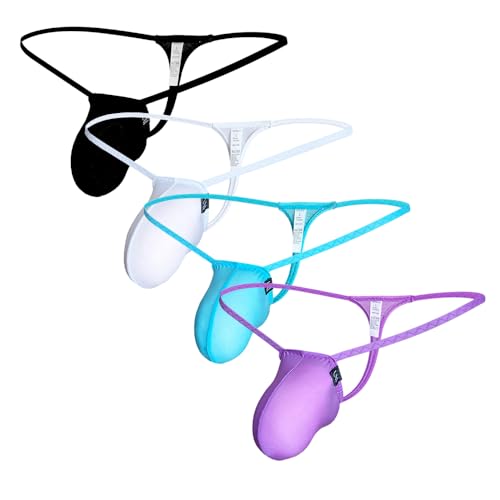 COMLIFE Men's Sexy T-Back Thong Breathable Ice Silk Bikini Underwear