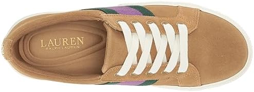 Lauren Ralph Lauren Women's Janson II Sneakers Low Top Lace, Brown, 6 | Image 4