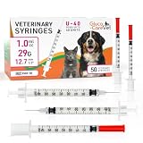 GLUCO-CARE Vet, U-40 Pet - Veterinary Syringes; Size 1 ml/cc, 29G x 1/2” (12,7mm); 50 Syringes per Box; for Veterinary Use Only 