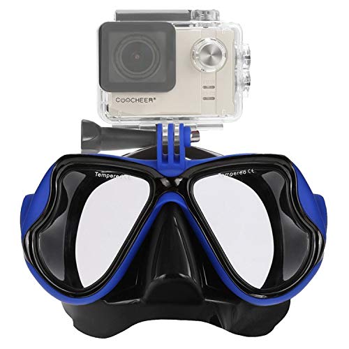 IXROAD Máscara Gafas de Buceo Snorkel Natación con Soporte para Cámara Deportiva (Azul)
