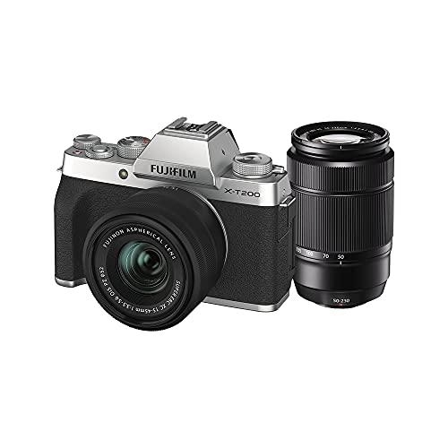 Fujifilm X-T200 Mirrorless Camera Body with 15-45 mm + 50-230 mm Dual Lens Kit - Silver