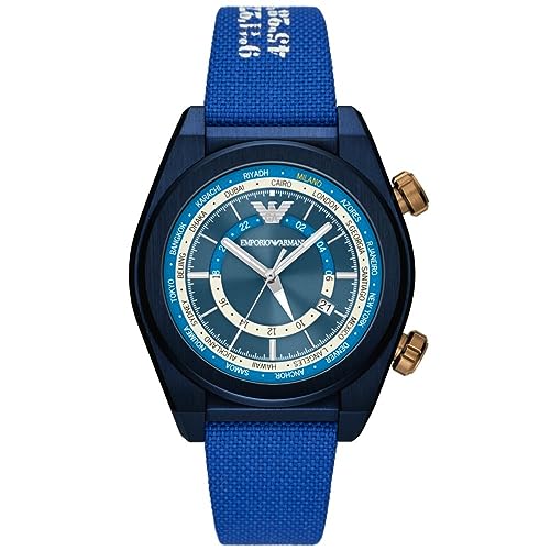 Image of Emporio Armani Blue Quartz Fabric Watch AR11564
