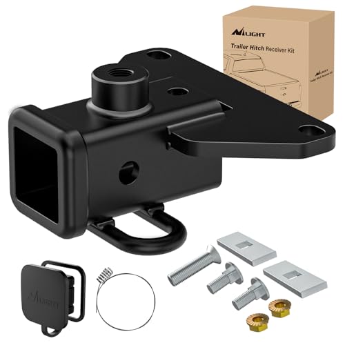 Image of Nilight 2 Inch Rear Trailer Hitch Receiver Class 3 Tow Towing Hitch & Cover Kit for Gladiator JT 2019 2020 2021 2022 2023 2024 2025 with Hitch Cover