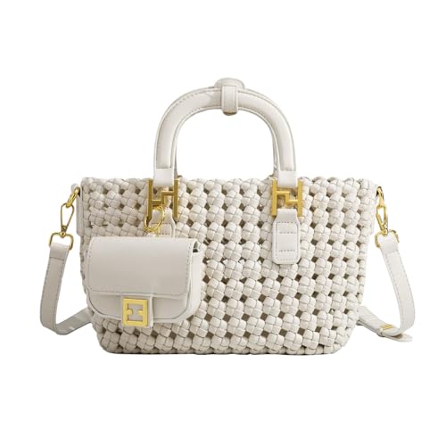 Woven Tote Bag For Women, Fashion Crossbody Shoulder Bag, Casual Top-handle Handbags, and Travel Purses Phone Bag
