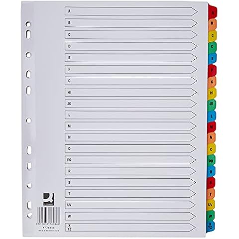 Q-Connect A-Z Index Tabs with Reinforcement Cover