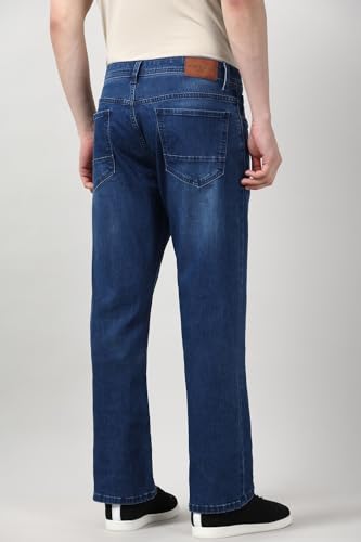 Image of Peter England Men's Boot Cut Jeans | Comfortable Fit