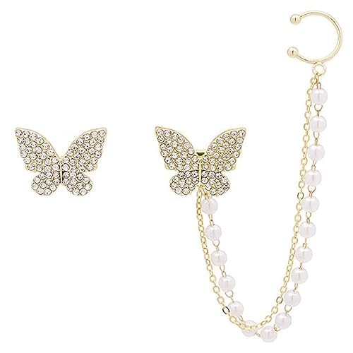 Subhagalankar Korean Single Ear Cuff With Butterfly Stud Earrings For Girls And Women (B0D6G45ND8) Amazon Price History, Amazon Price Tracker