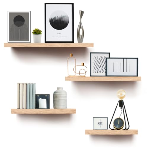 Mejores precios y opiniones de Repisas para tienda favoritos de las personas. 30 KITUL Set de 4 Repisas Mixtas Flotantes Diferentes Tamaños 50x15 40x15 30x15 20x15 No Apta para Tablaroca (Roble Merida)