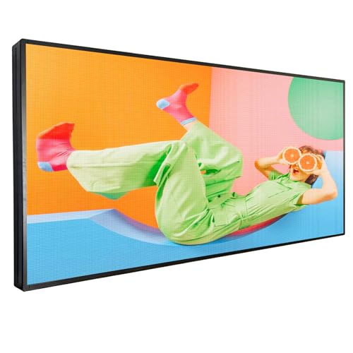 Image of P5 Outdoor 65 inchx34 inch LED Sign Programmable Digital Board -High-Res Scrolling Display, USB and WiFi Control, Custom Images & Video for Business