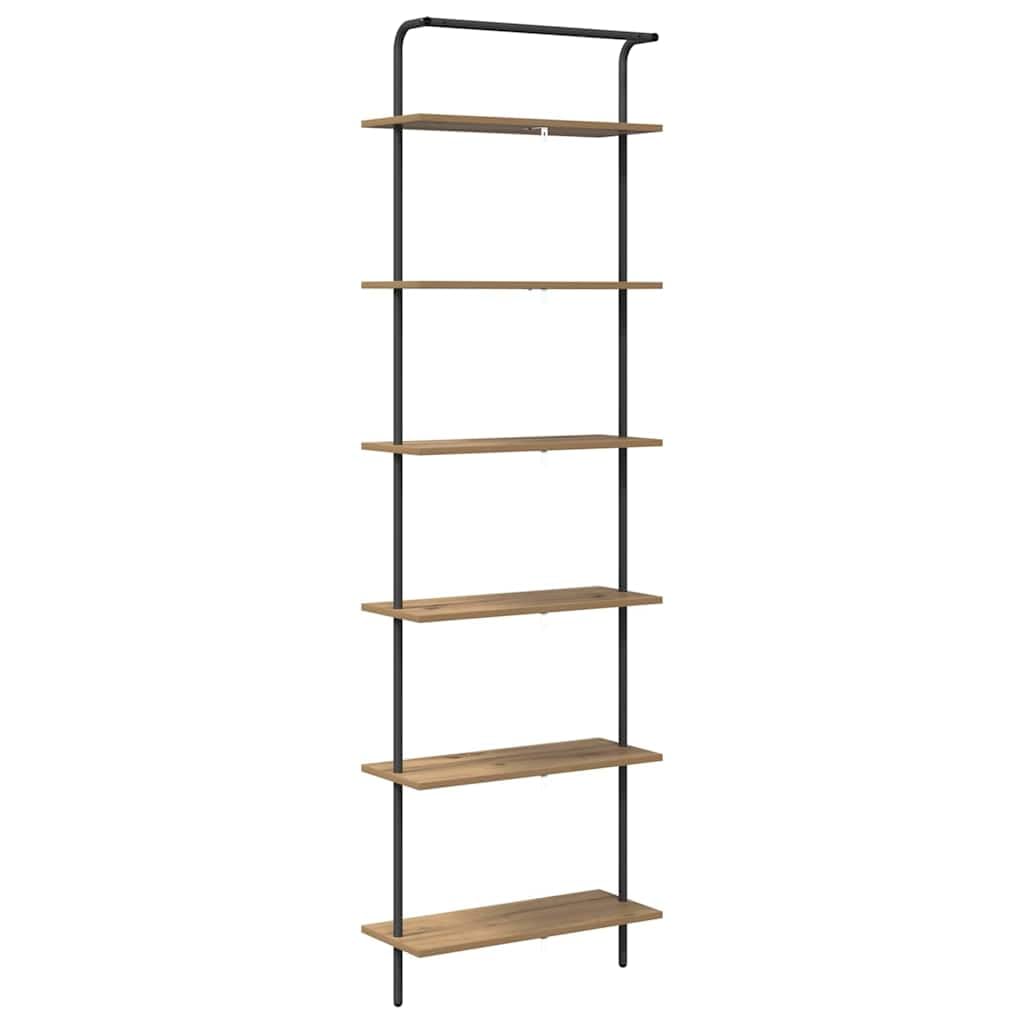 Generico Libreria Rovere Artigianale 60 x 24 x 203 cm Legno Multistrato,Nero,11.91kg,879976