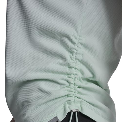 Image of DKNY Women's Short Sleeve V-Neck Tech Ruched Side Seam Active T-Shirt