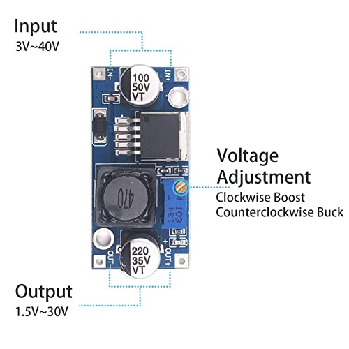 XTVTX 10 Stücke DC-DC Buck Converte,Step-Down Wandler Modul,Step down Converter Modul,3A Einstellbares Netzteil Abwärtsmodul 24V bis 12V 5V 3V