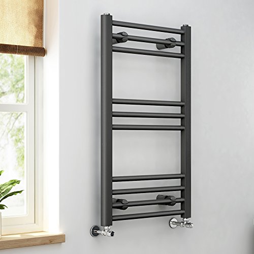 iBathUK Radiador de Toalla, Acero al Carbono, Gris, 800 x 450