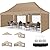 TOOLUCK Canopy 10x20 Pop Up Canopy Tent with 4 Sidewalls, Waterproof Commercial Canopy Ez up Outdoor Instant Gazebo UV Protection 50+ Event Shelter, Party Tent for Parties Garden Camping, Khaki