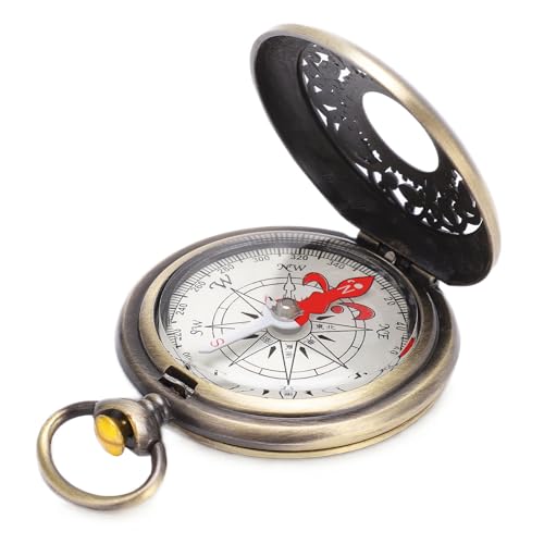 Portable Compass, Shockproof Brass Hollow Camping Survival Tools Navigation for Outdoor Hiking