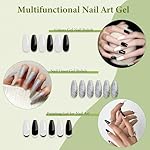 Nail Art Polish Set Gel Liner Nail Art Kit For Nail Design Polish Gel Art Paint For Nail 4 Colors Black White Gel Nail Polish Soak off Curing Requires 8ml with Thin Nail Art Brush - Image 4