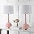 JONATHAN Y JYL1079A-SET2 Set of 2 Table Lamps Bette 28.5" Glass Teardrop LED Table Lamp Contemporary Bedside Desk Nightstand Lamp for Bedroom Living Room Office College Bookcase, Pink