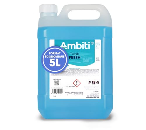 Ambiti Traitement Liquide pour Réservoirs d'eaux Usées et Entretien Efficace des Installations Sanitaires Compatible Avec les Camping-Cars les Caravanes et les Bateaux Format de 5L